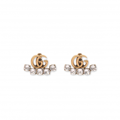 GUCCI CRYSTAL DOUBLE G EARRINGS